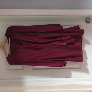 Long sleeve maroon dress
